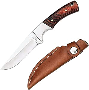 product image for Fury De Soto Fixed Blade Knife Black 8 Inch with Leather Belt Sheath