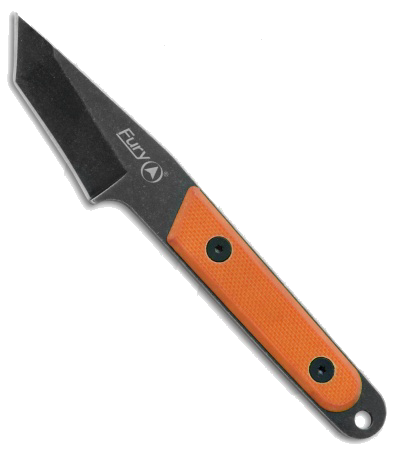 product image for Fury Pack Knife Orange G-10 Handle Black Stonewash Tanto Blade