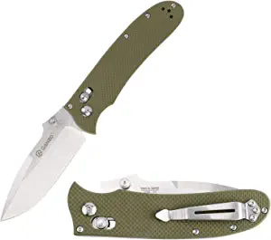 product image for Ganzo D704 Pocket Folding Knife D2 Steel Green G10 Handle with Clip