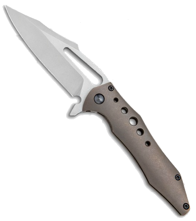 product image for Gavko Custom Mako Bronze Titanium Frame Lock Knife Stonewash Blade