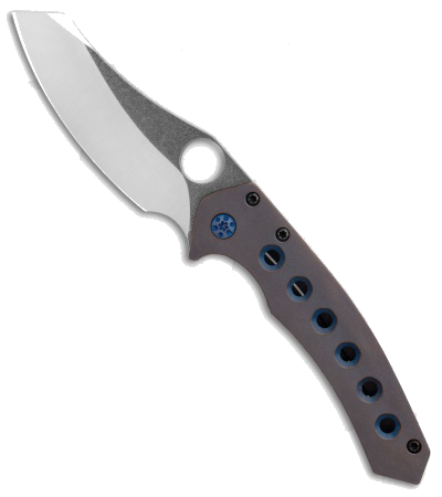 product image for Gavko Spydie Sixgill Blue Titanium Frame Lock Knife