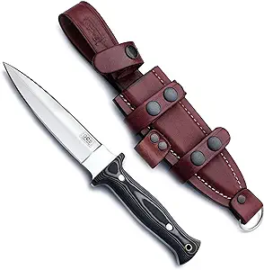 product image for GCS 165 Handmade D2 Tool Steel Hunting Knife with Leather Sheath