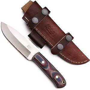 product image for GCS 185 Handmade D2 Tool Steel Hunting Knife with Leather Sheath