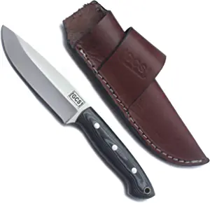 product image for GCS 124 Handmade D2 Tool Steel Hunting Knife with Leather Sheath