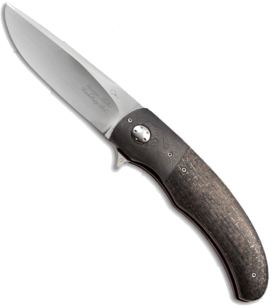 product image for George Muller LL-AAA White Lip Mother of Pearl Björkmans Twist Damasteel Folder Knife