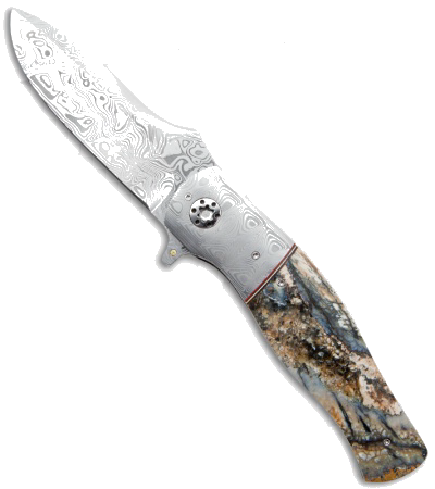 product image for George Muller LL-EE Flipper Knife Mammoth Molar Damasteel