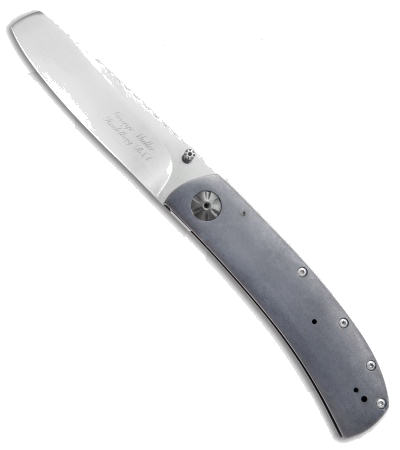 product image for George Muller LL-HH Blue Ano Titanium Satin Bohler N690 Steel Blade