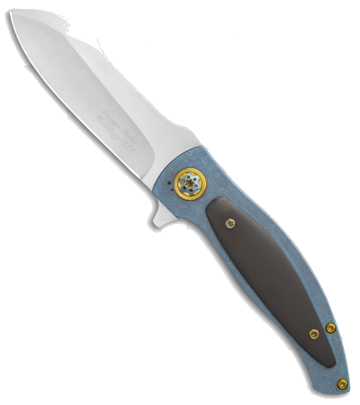 product image for George Muller Custom LL-XX Blue Titanium Frame Lock Flipper Knife