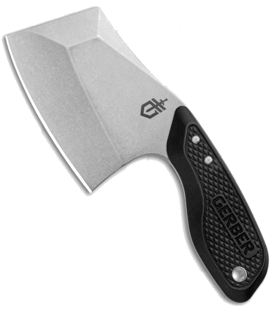 Gerber Tri-Tip Mini Cleaver Black Aluminum Handle Fixed Blade Knife