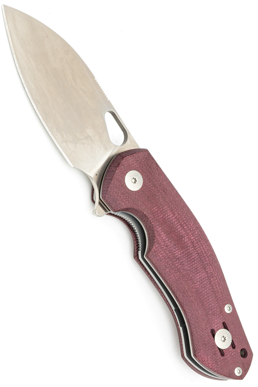 product image for GiantMouse ACE Biblio Bronze M390 Satin Blade with Natural Canvas Micarta Inlay