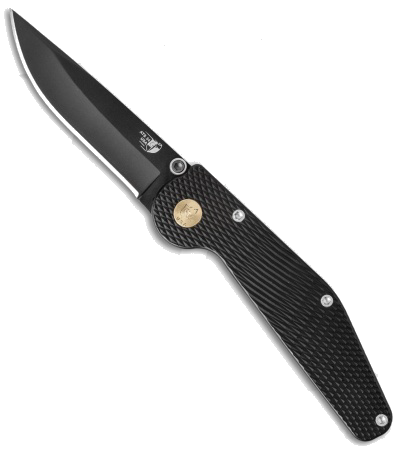 product image for GT Knives Black Police Drop Point Manual Knife ATS 34 GT 101
