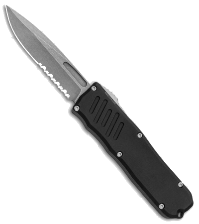 Guardian Tactical RECON-035 Black Anodized OTF Automatic Knife Stonewash Serrated 93512 product image