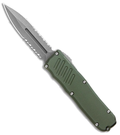 Guardian Tactical RECON-035 OD Green Stonewash Serrated Dagger OTF Auto Knife