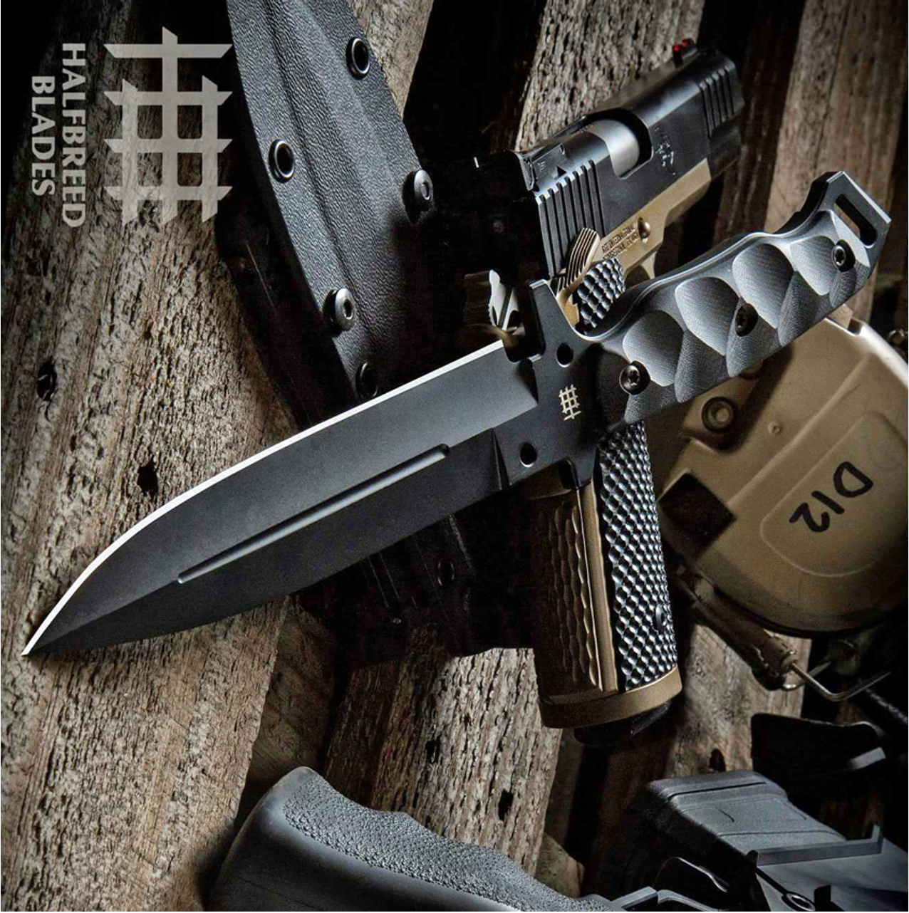 product image for Halfbreed MIK 01 P BLK Medium Infantry Knife Black G10 6.5 K110 D2