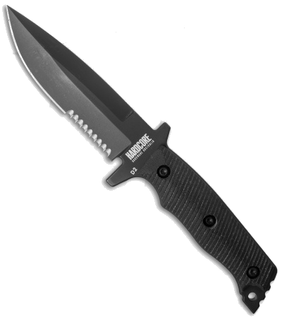 product image for Hardcore Hardware Australia MFK03-G Black Serrated Fixed Blade Knife