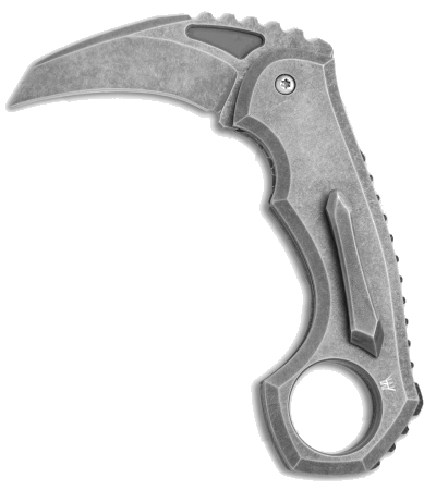 product image for HavocWorks Reaver Karambit CPM-S30V Titanium Frame Lock Knife Black Micarta Acidwash