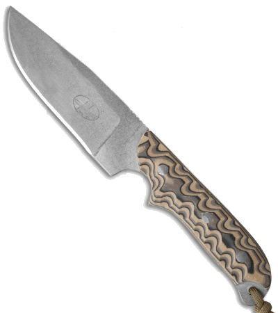 product image for Hazen Knives Large 1095 Tumbled Series Fixed Blade Knife Black/Green/Coyote G-10