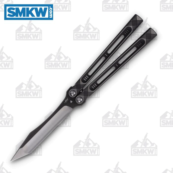 product image for Heibel Menace 67 Black and Silver Titanium Balisong