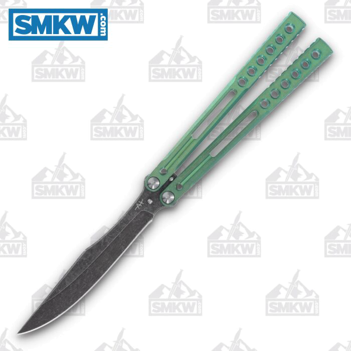 product image for Heibel Invictus 82 Green Titanium Balisong Knife