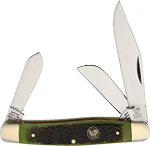 product image for Hen Rooster HR313AGB Stockman Antique Green Bone Pocket Knife