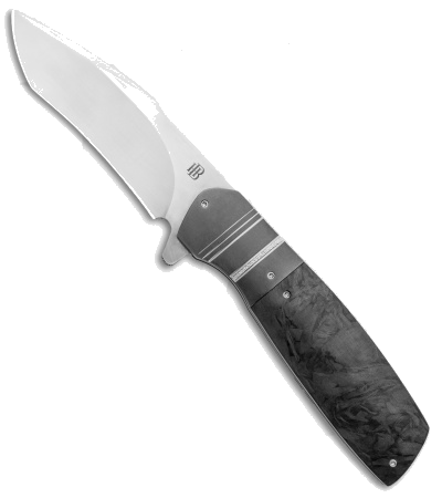 product image for Herucus Blomerus HB-17 Custom Flipper Knife Black Marble Carbon Fiber Zirconium Satin M390