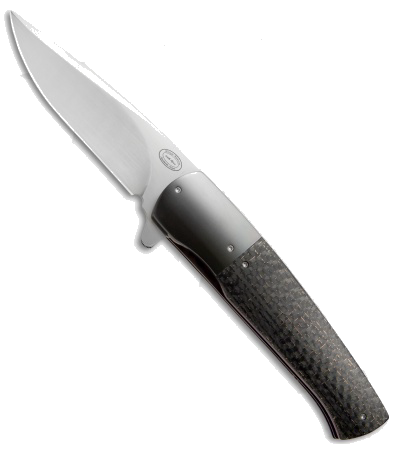 product image for Herucus Blomerus LL 11 Custom Flipper Knife Purple Titanium Lightning Strike Carbon Fiber Zirconium