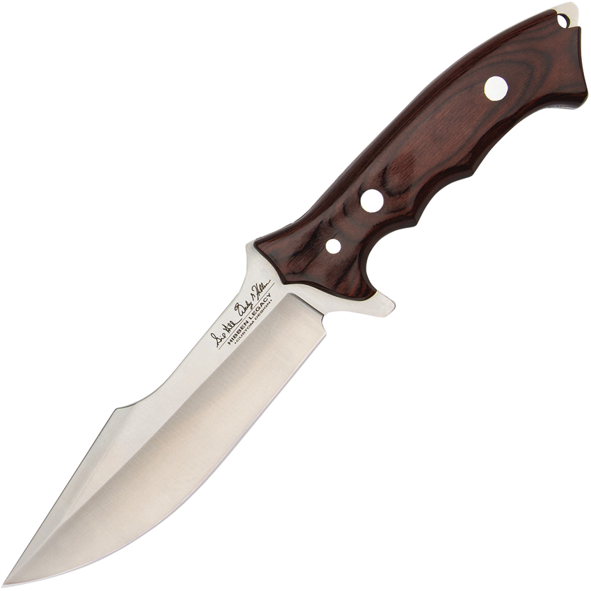 product image for Hibben Brown Legacy Fighter IV with Mirror Finish Blade and Leather Sheath