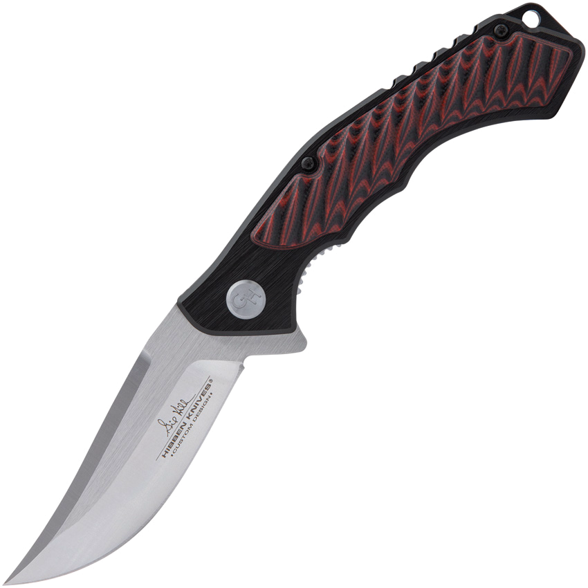 product image for Hibben Whirlwind Linerlock Black and Red 3.25" Model 7Cr17MoV