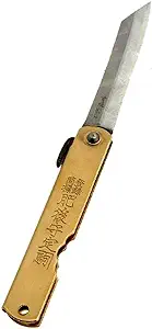 product image for Higo-no-Kami Black Pocket Knife by Nagao Seisakusho Model 10 Brass Finish
