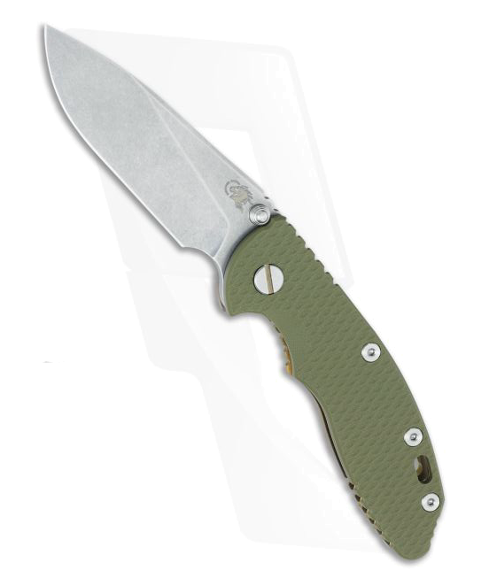 Hinderer Knives XM 18 OD Green Slicer NON Flipper Battle Bronze Frame product image