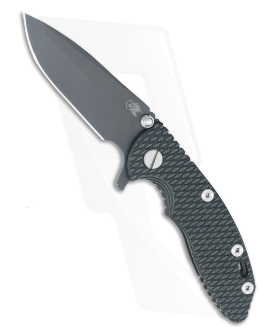 Hinderer Knives XM 18 3 Green Black Spanto Black DLC Flipper product image