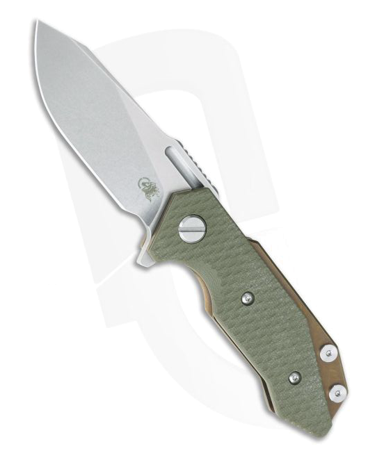 Hinderer Knives Half Track Slicer OD Green G10 Tri-Way Flipper
