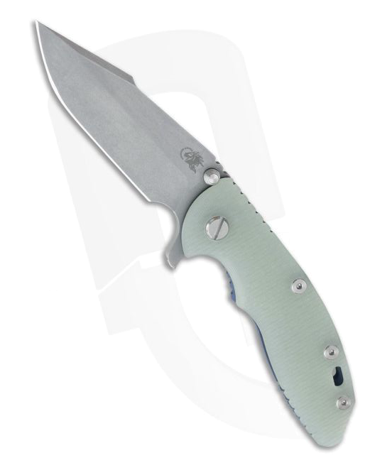 Hinderer XM 18 3.5 Harpoon Spanto 20CV Jade G-10 Battle Blue Tri-Way Flipper product image