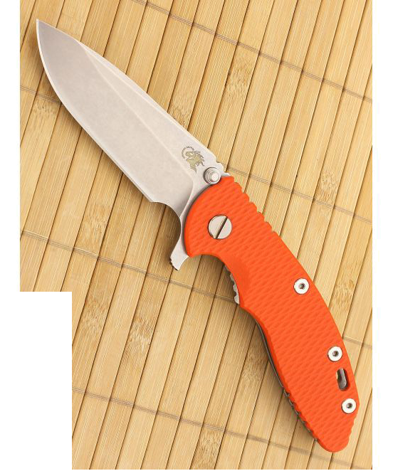Hinderer Knives XM-18 3.5" Orange Spear Point Flipper Knife product image