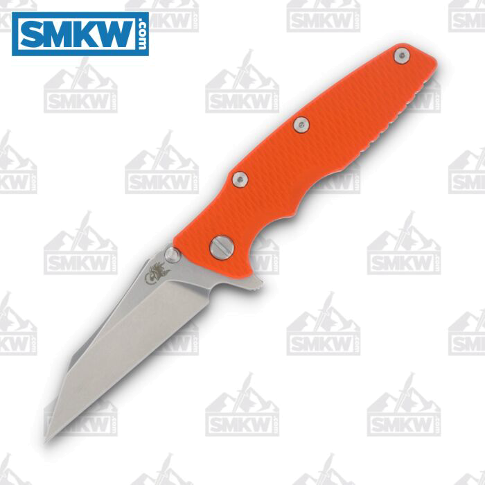 Hinderer 3.5 Eklipse Wharncliffe Framelock Folding Knife Orange G-10 and Stonewash Titanium