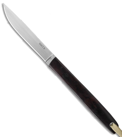 product image for Hiroaki Ohta OFB Series D2 Steel Pistachio Wood Handle Fixed Blade Knife with Satin Finish