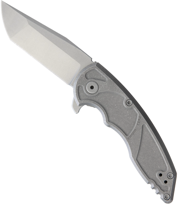 product image for Hoback Knives Stonewash Titanium A8 Slim Line Framelock Pocket Knife