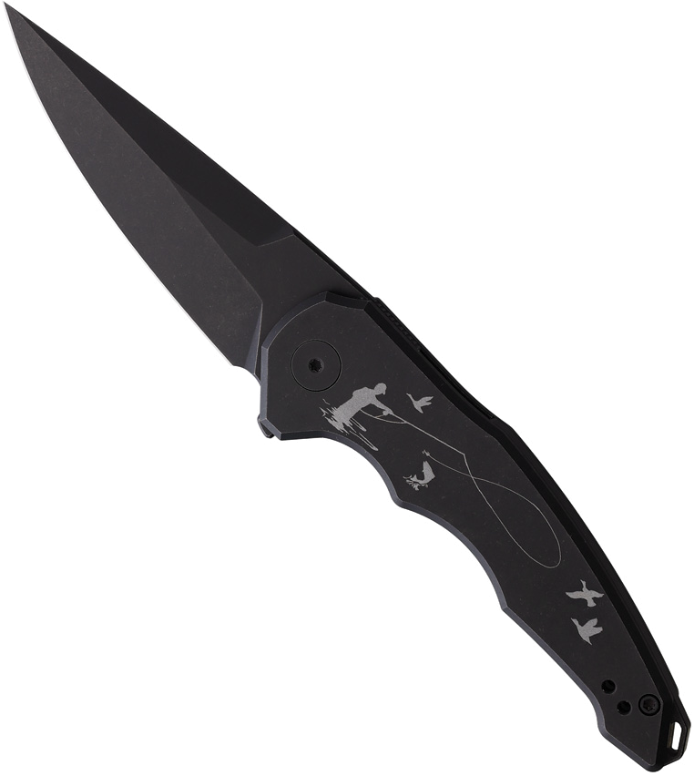 product image for Hoback Knives Black One Sam Framelock Model 3.25