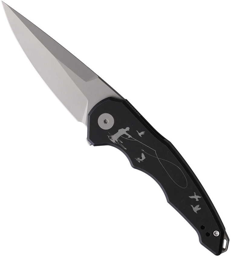 product image for Hoback Knives Black One Sam Framelock 3.25"