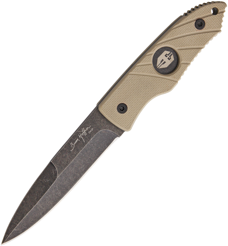 product image for Hoffner Knives Black 4.88" Spear Point Blade Khaki G10 Handle