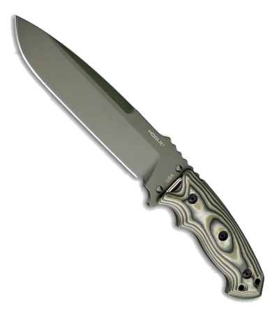 Hogue EX-F01 Tactical Fixed Blade Knife Green G-10 Handle A2 Tool Steel 7" 35151 product image