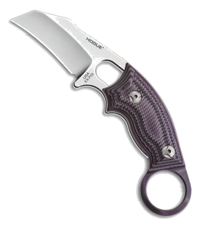 product image for Hogue EX-F03 Hawkbill Karambit Purple G-Mascus Fixed Blade Knife 35328