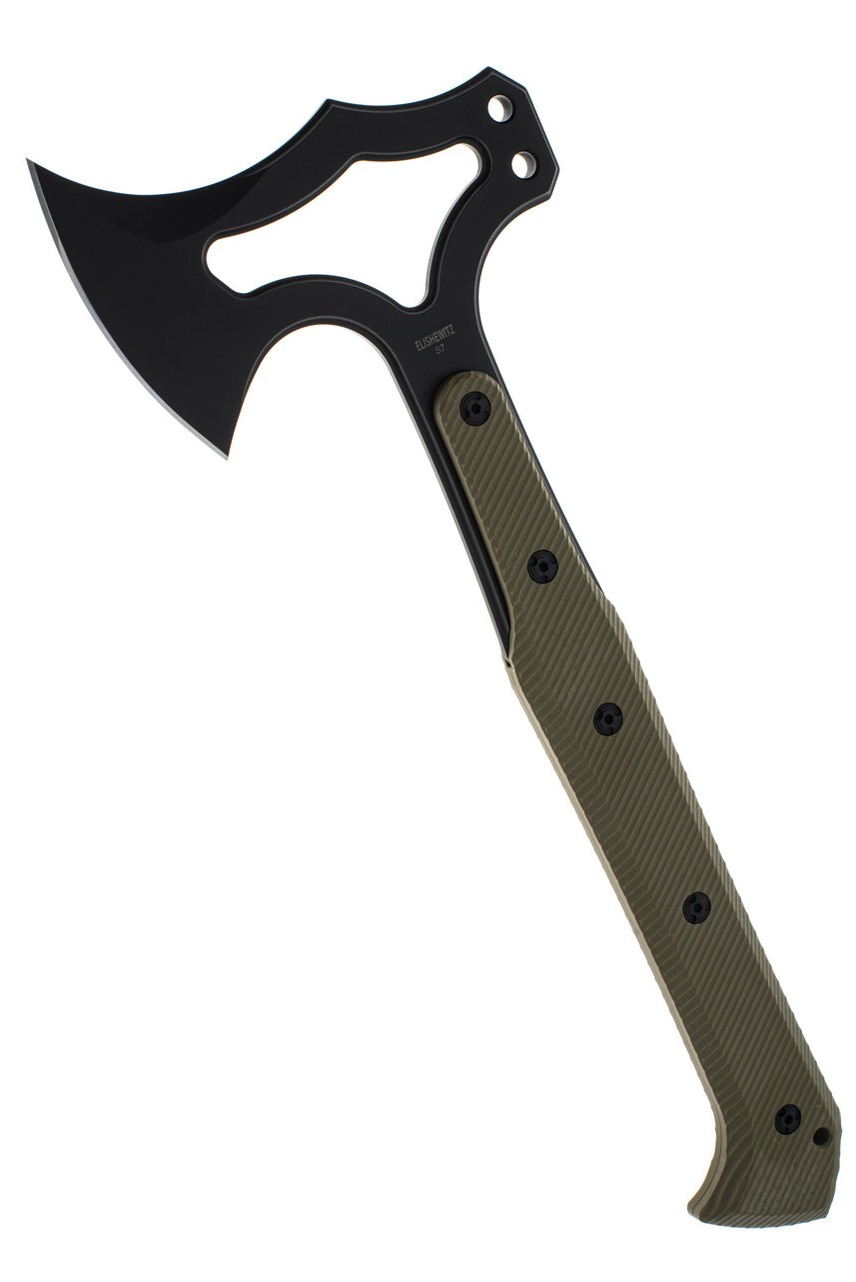 product image for Hogue EX-T01 Tomahawk OD Green G-10 Black Blade