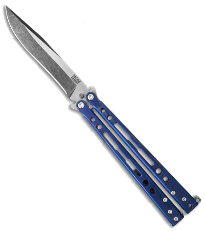product image for Hom Design Specter Evo Titanium Balisong Purple Gold 4 4 Two Tone