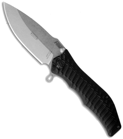 product image for HTM Gun Hammer Torpedo Manual Flipper Knife Black Aluminum Handle CTS-XHP Stonewash Blade
