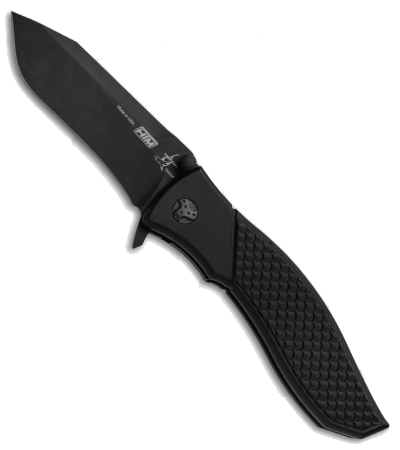 product image for HTM Bullwhip Manual Folder Black Aluminum Handle 154-CM Steel Knife