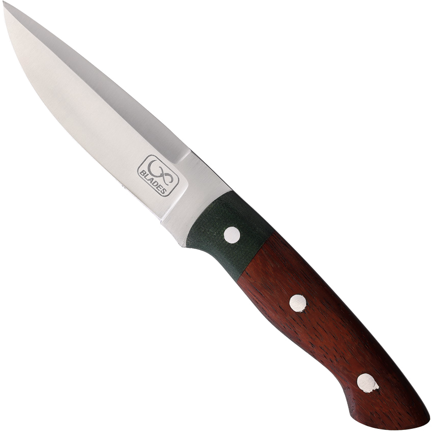 Infinite Blades Brown Wood and Green Synthetic Fixed Blade 4.75" product image