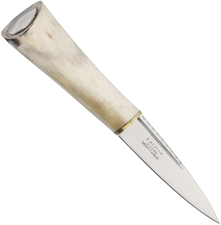 product image for J Adams Sheffield England Sgian Dhu Scottish Stag Bone Handle Stainless Steel 3.75" Blade with Black Sheath