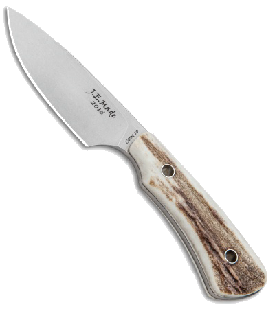 product image for J.E. Made B.U.K. CPM-3V Fixed Blade Knife Stag Handle Stonewash