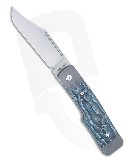 Jack Wolf Knives Arctic Storm Fat Carbon Satin S90V Clip Point GUNSL 01 FCAS